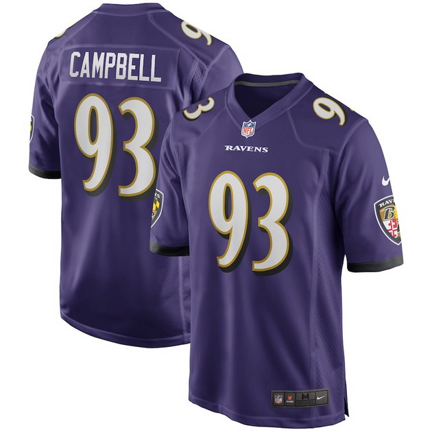 mens nike calais campbell purple baltimore ravens game player jersey